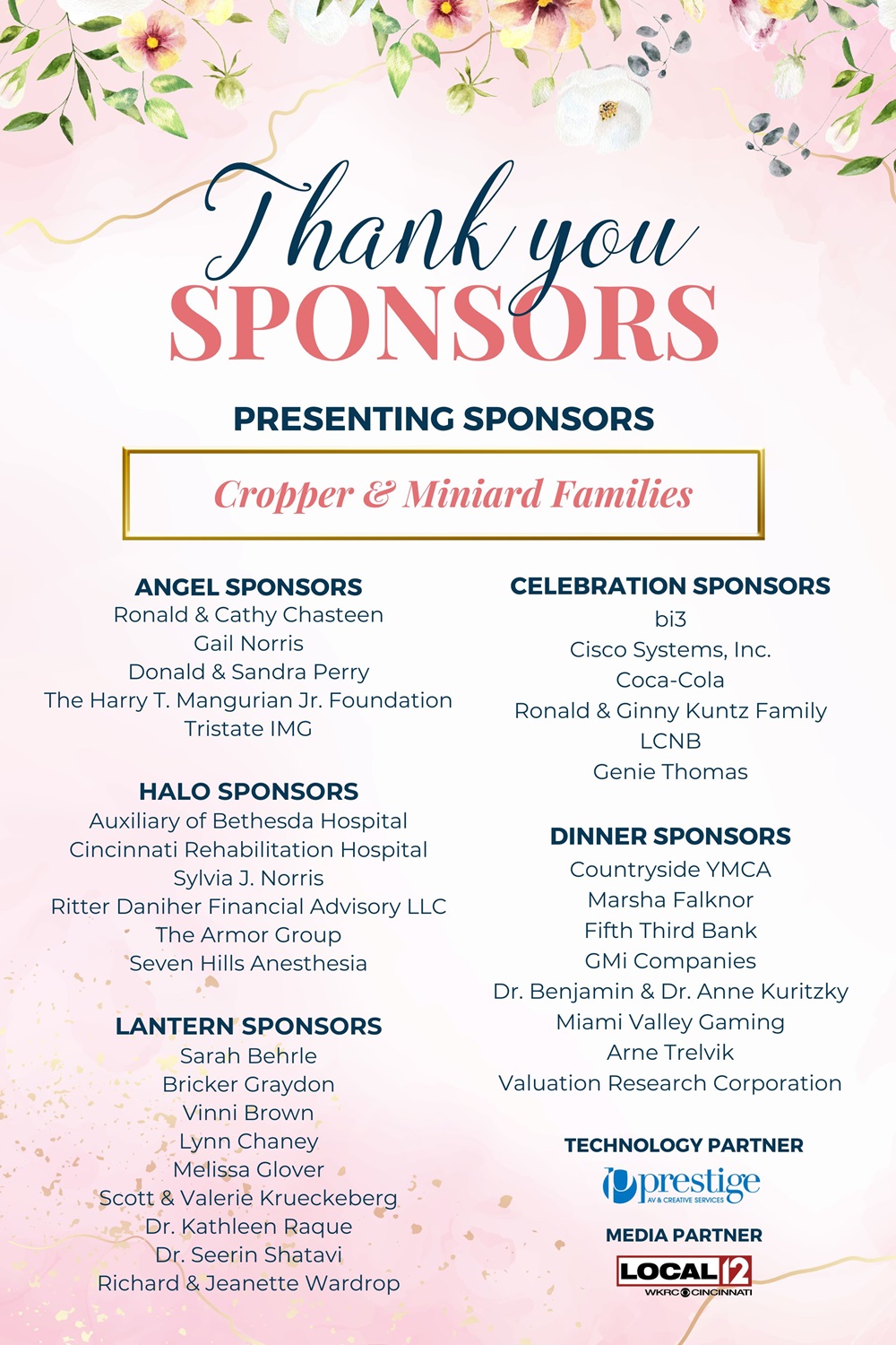 2025 Celebration of Angels sponsors